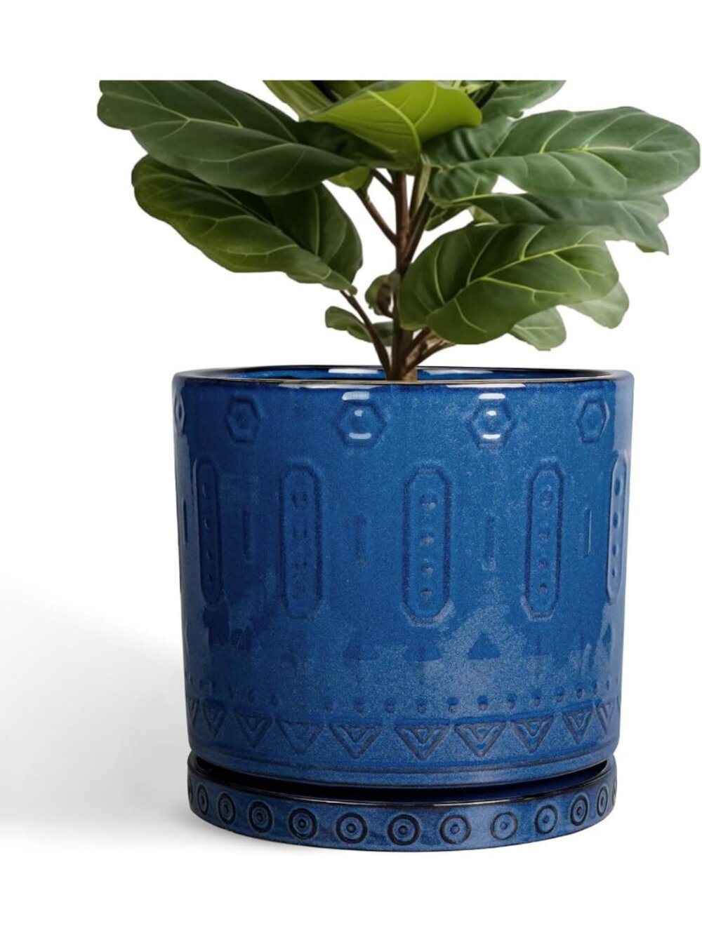 Large 12" Ceramic Plant Pot with Drainage - Indoor/Outdoor Decorative Planter